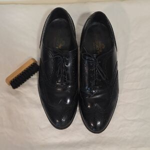 Elegant Black Leather Men's Oxfords